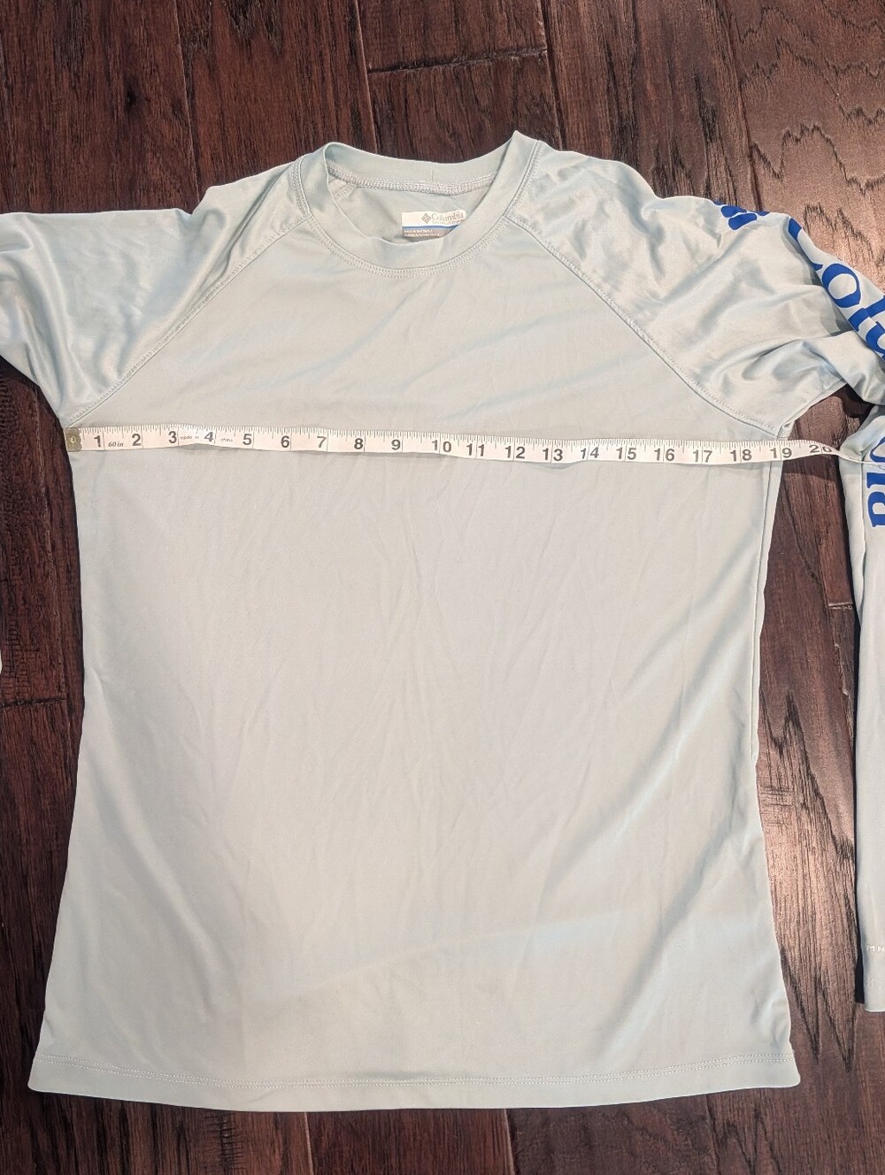 COLUMBIA PFG Men's Light Blue Long Sleeve Sports Tee Shirt Size Medium - Picture 7 of 8